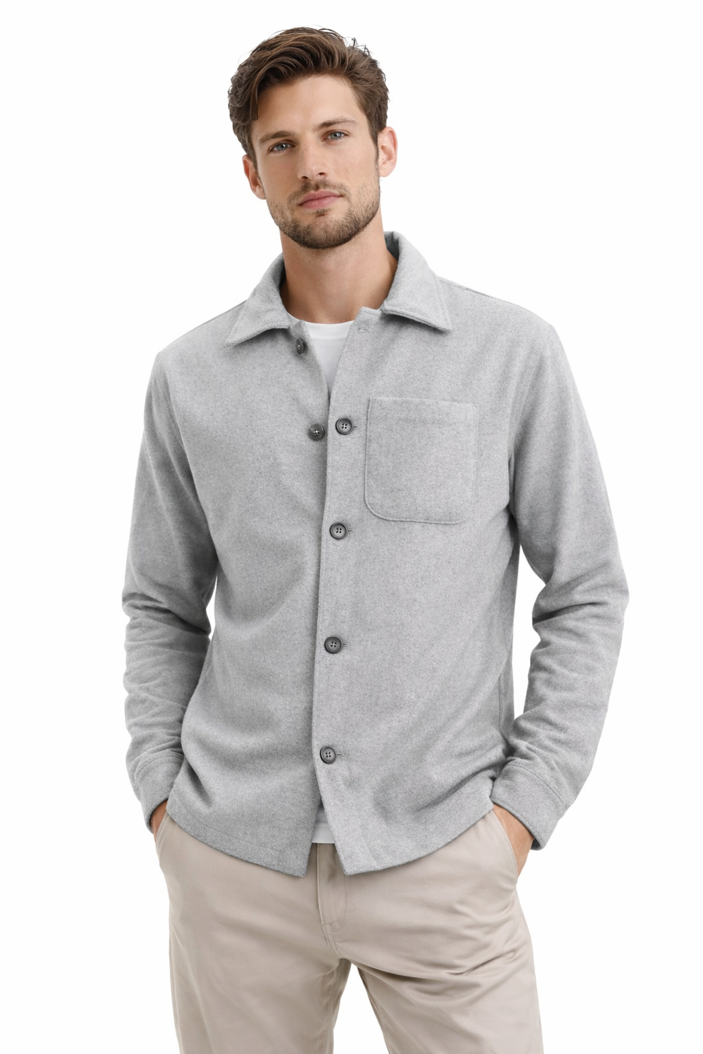 AÇIK GRİ Comfort Fit Gömlek Ceket