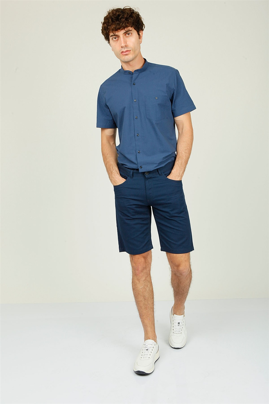 AÇIK LACİVERT Comfort Fit Bermuda Şort · 2