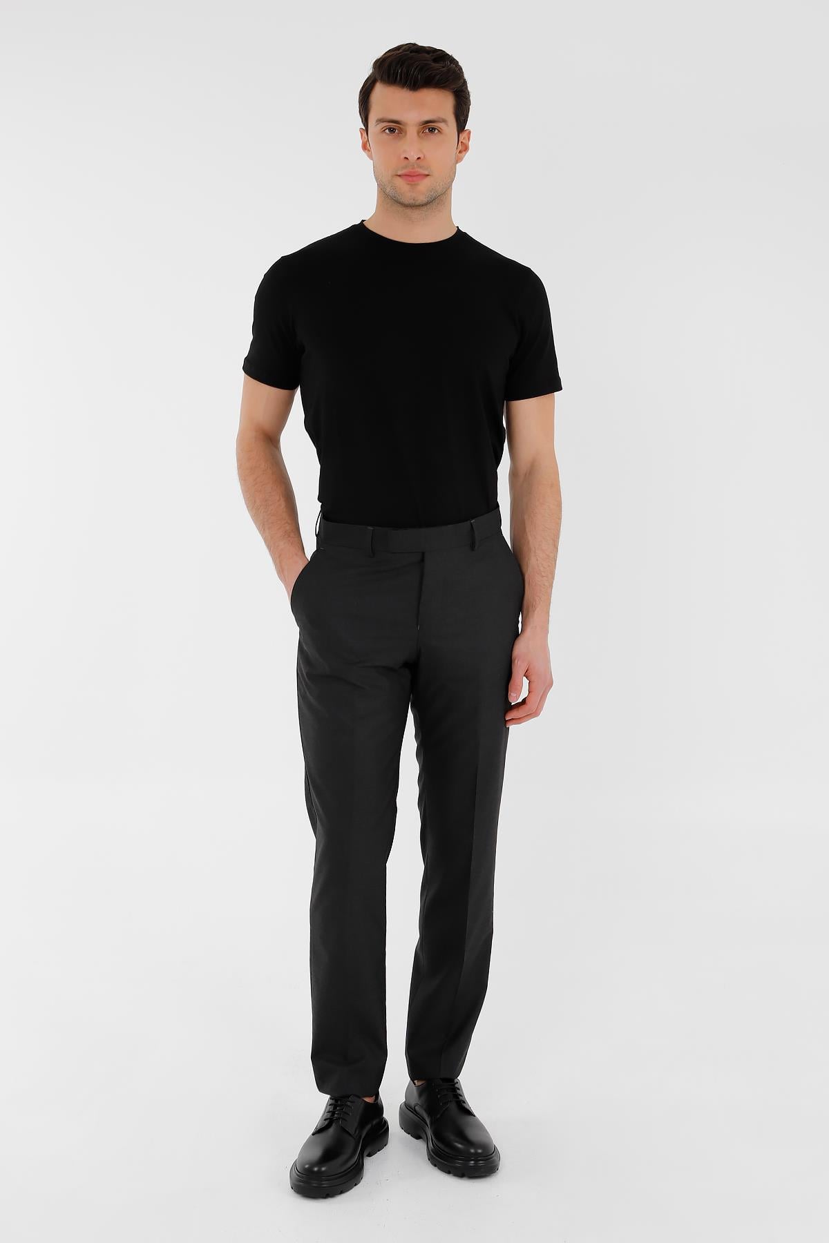Antrasit Comfort Fit,Klasik Pantolon