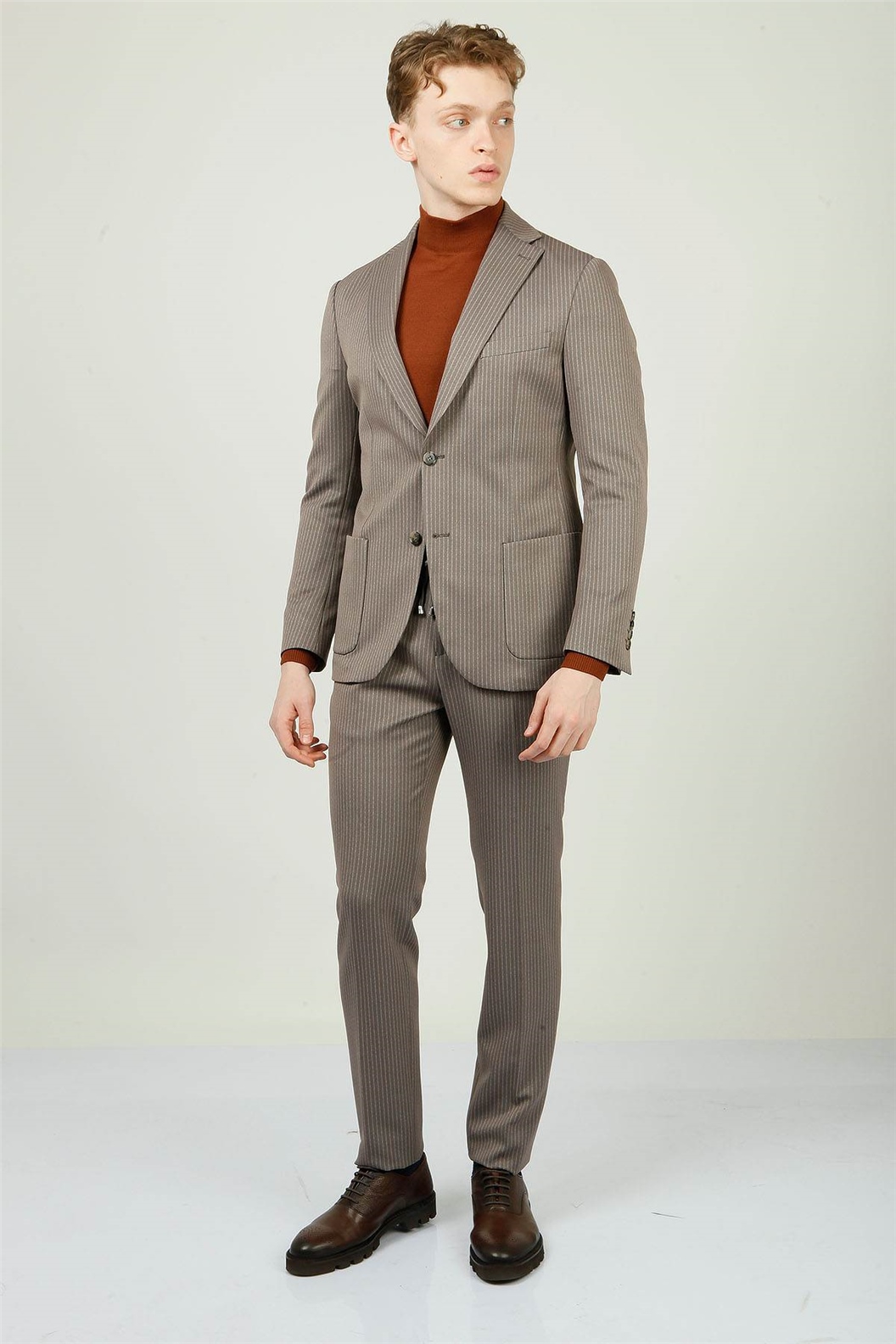 Bej Comfort Fit 6 Drop Takım Elbise