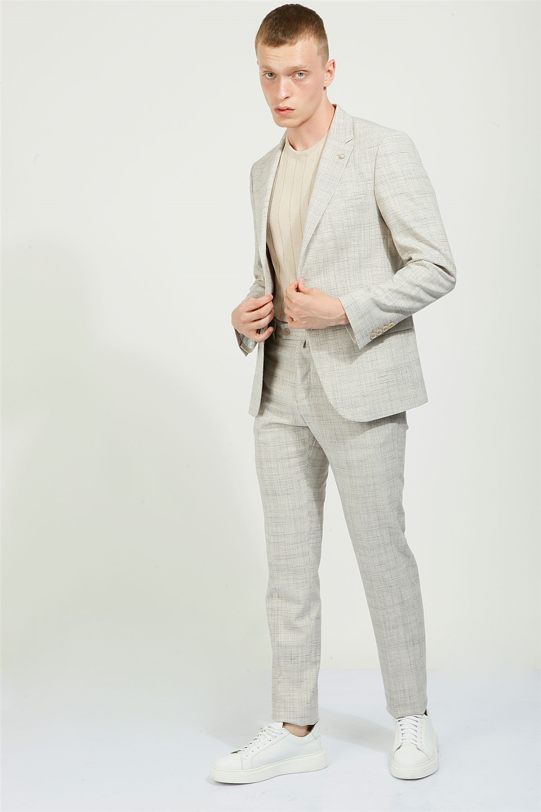 Bej Comfort Fit 6 Drop Takım Elbise · 2
