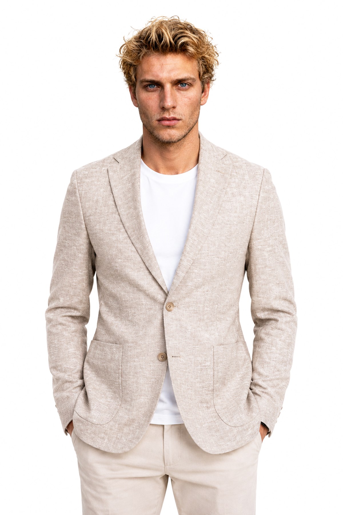 BEJ Comfort Fit Casual Keten Ceket