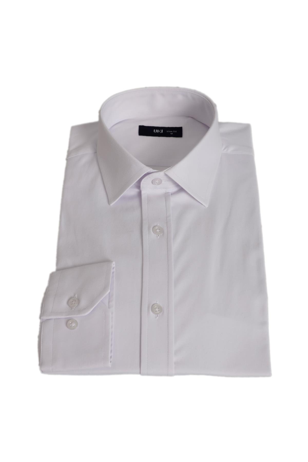 BEYAZ Slim Fit Uzun Kol Gömlek