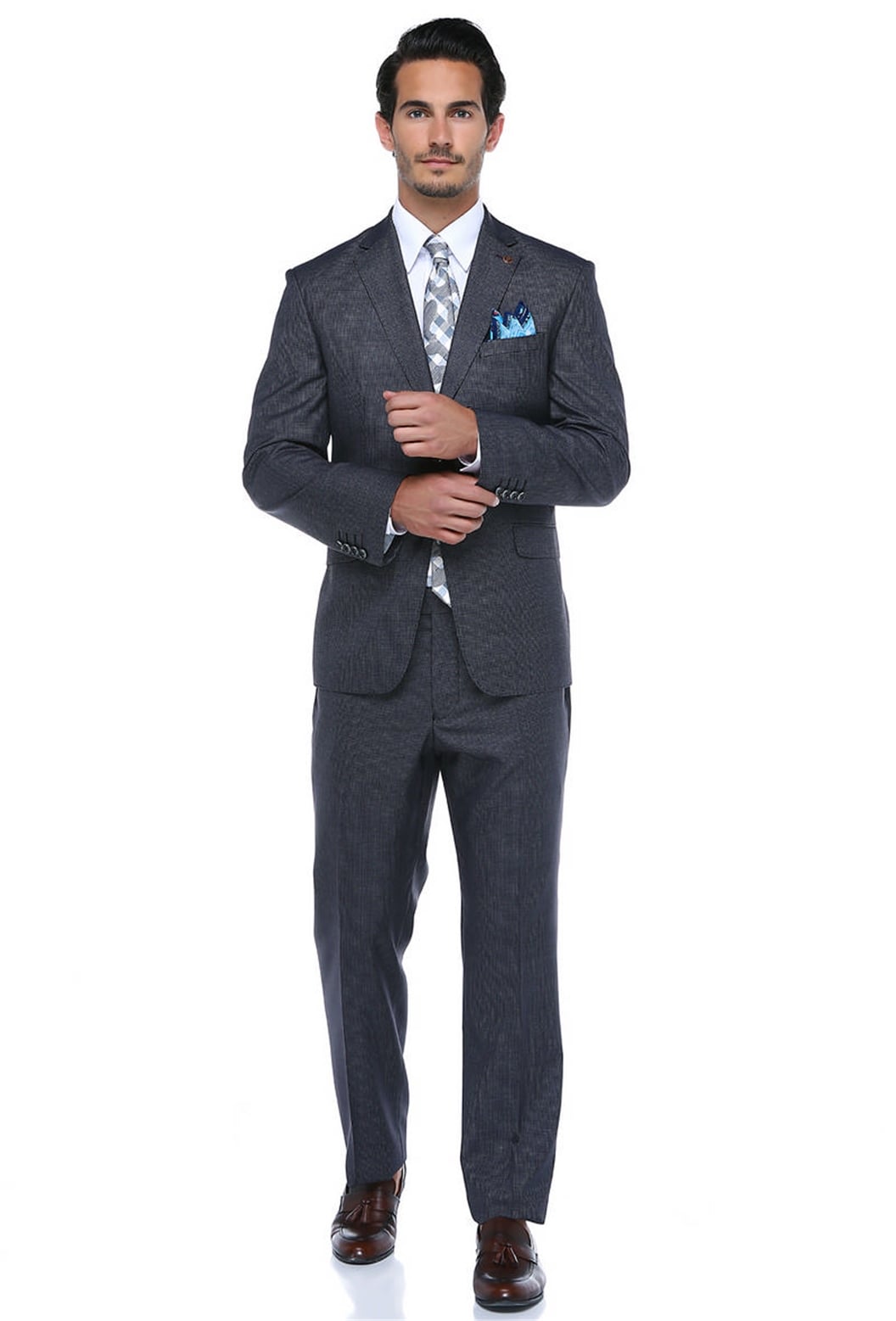 Füme Takım Elbise Regular Fit 4 Drop
