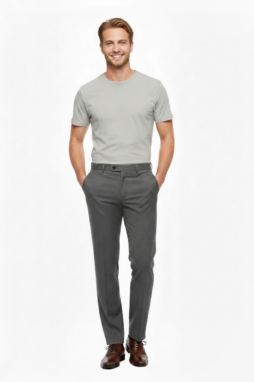GRİ Comfort Fit,Klasik Pantolon
