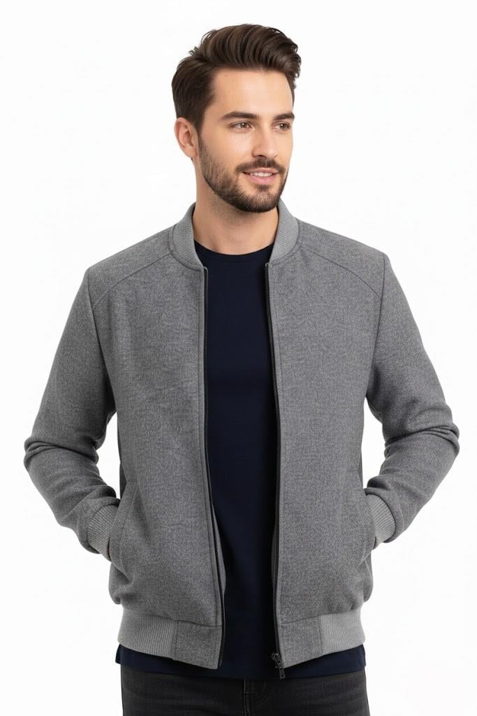 GRİ Kaşe Mont