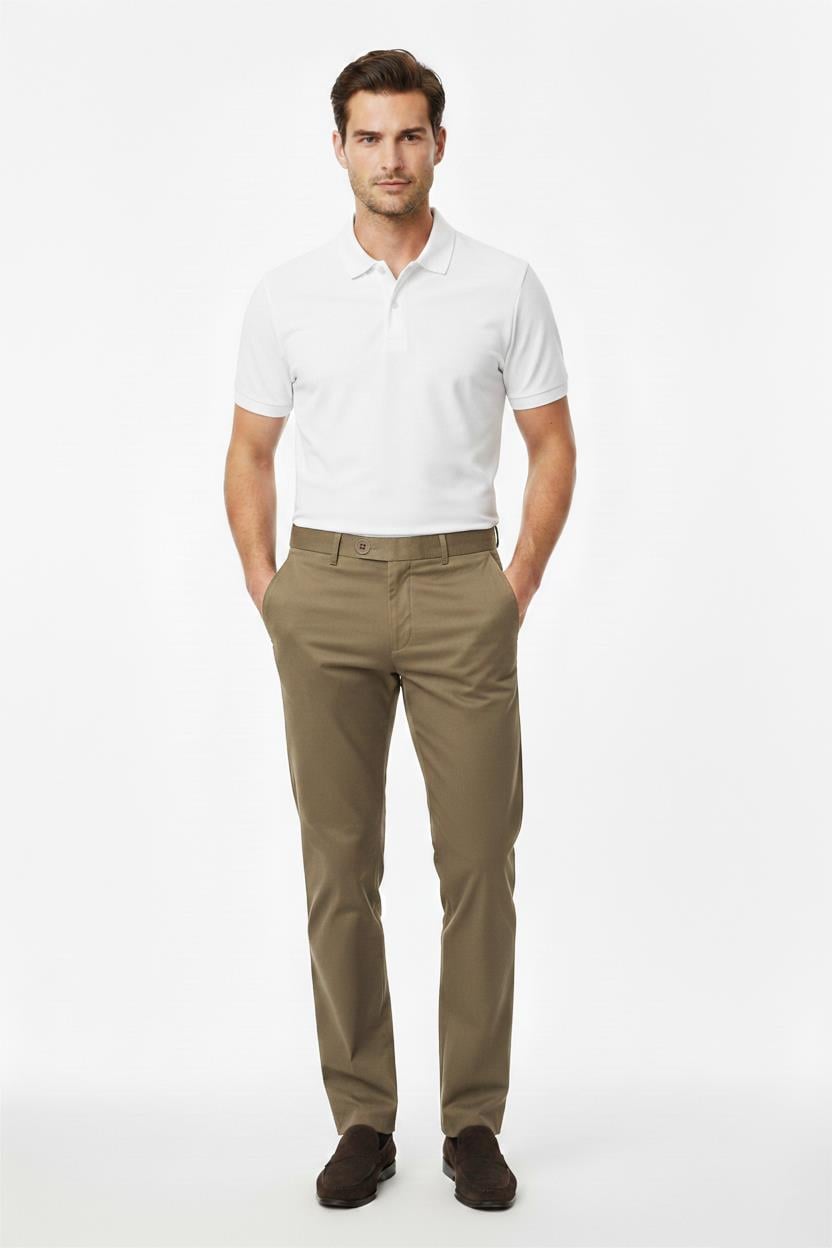 KOYU BEJ Comfort Fit Chino Pantolon