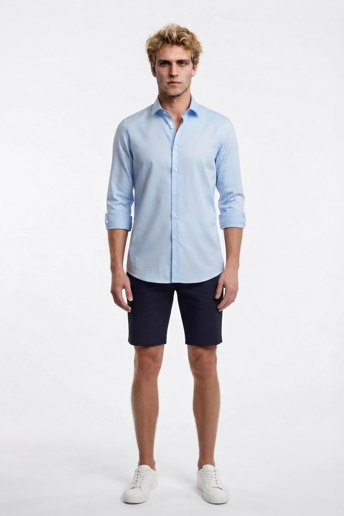 LACİVERT Comfort Fit Bermuda Şort