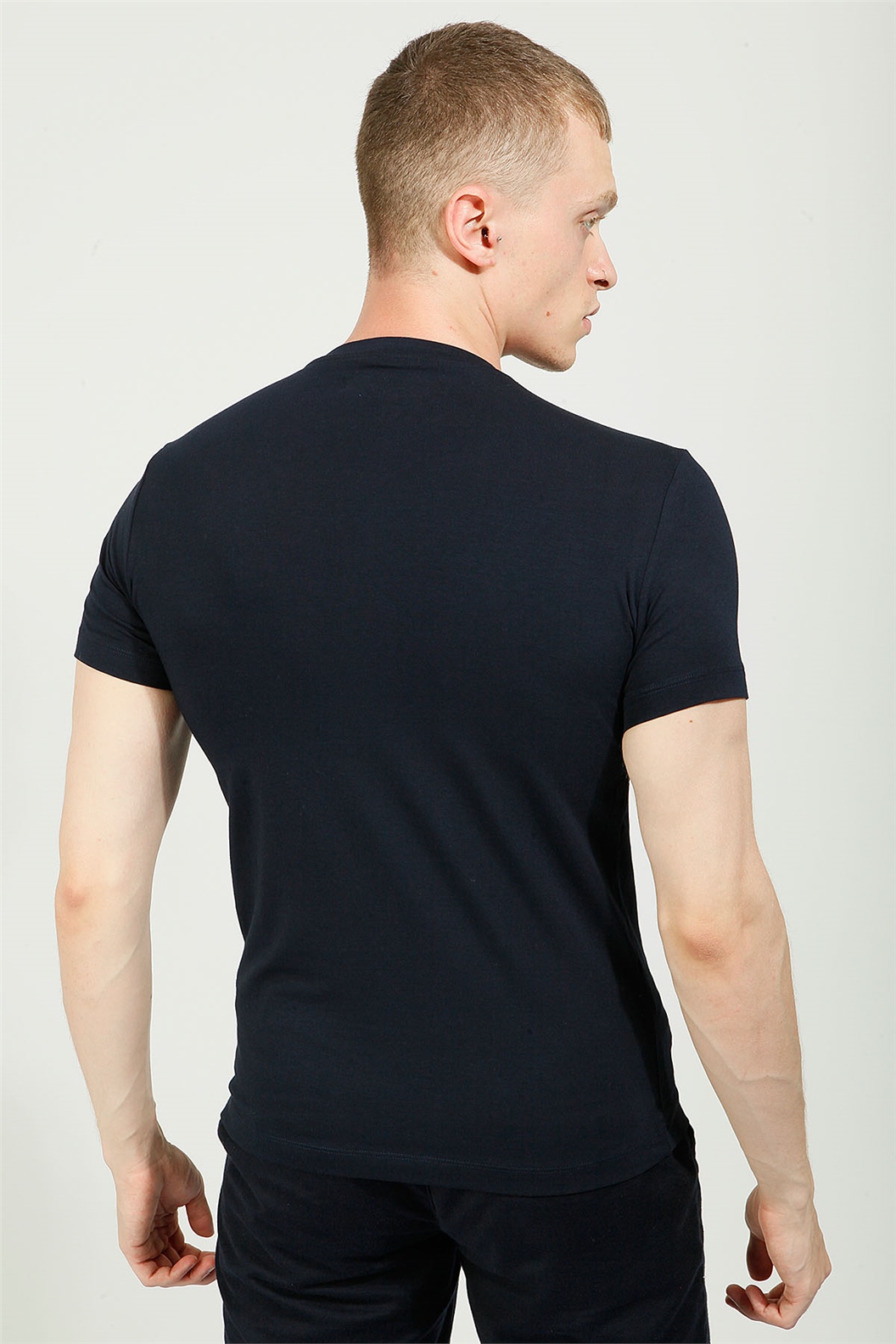 LACİVERT Comfort Fit Bisiklet Yaka Basic T-Shirt · 4