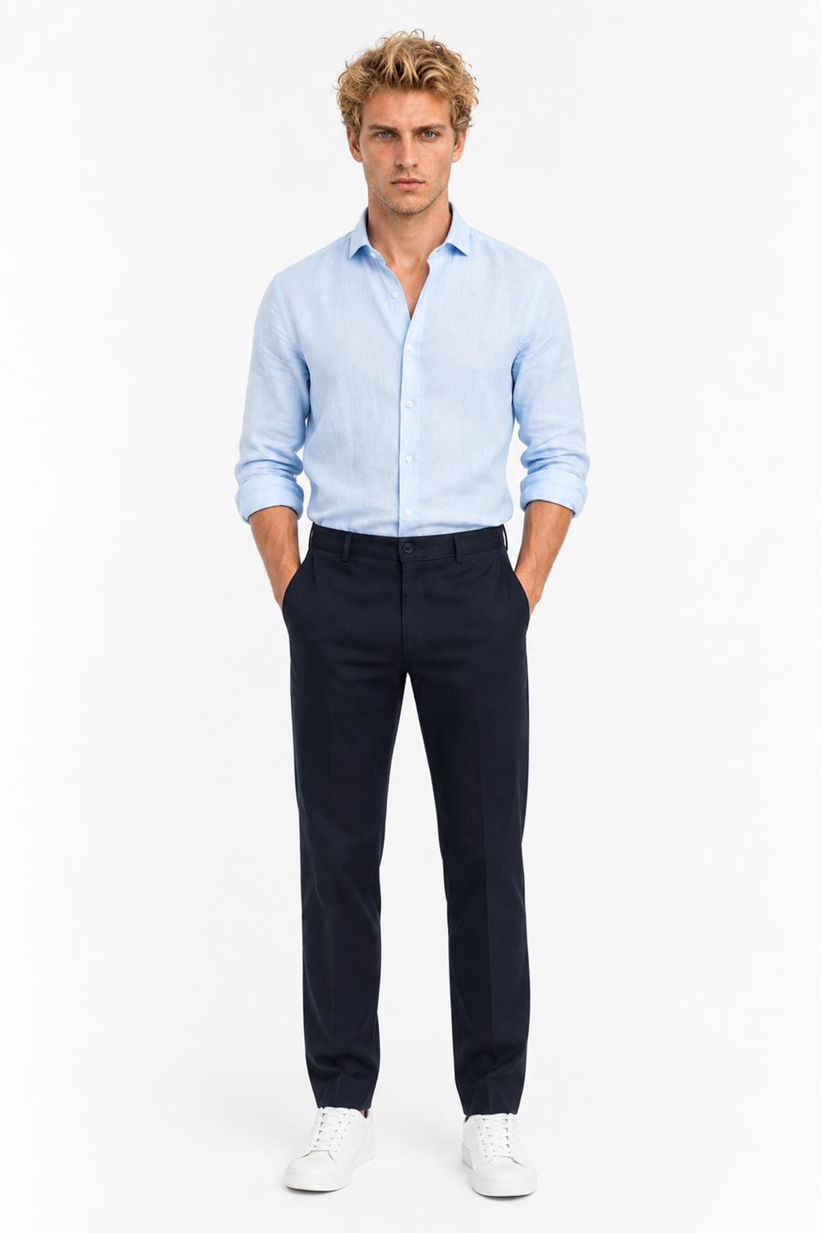 LACİVERT Comfort Fit Chino Pantolon
