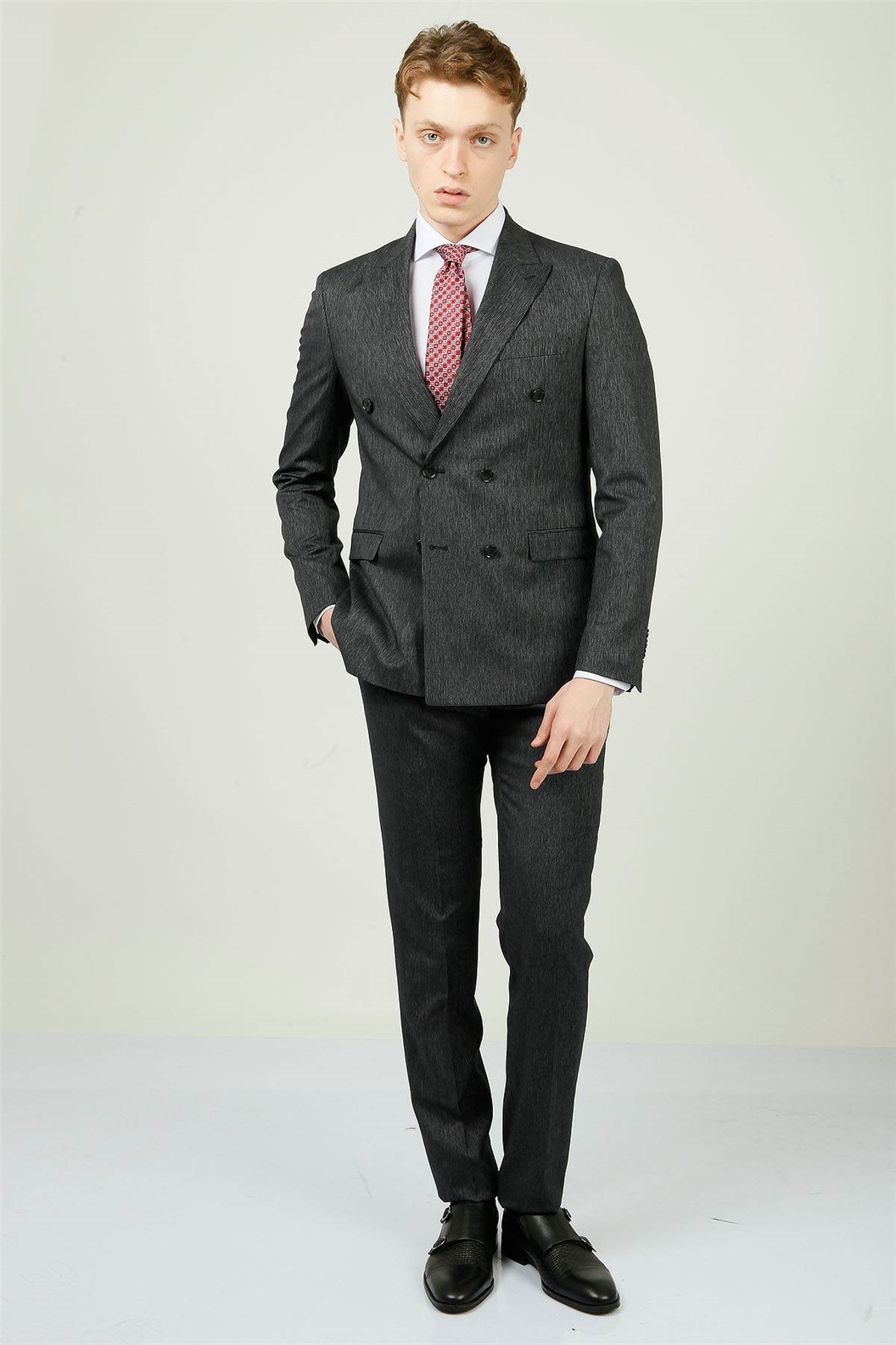 Lacivert Kruvaze Comfort Fit 6 Drop Takım Elbise