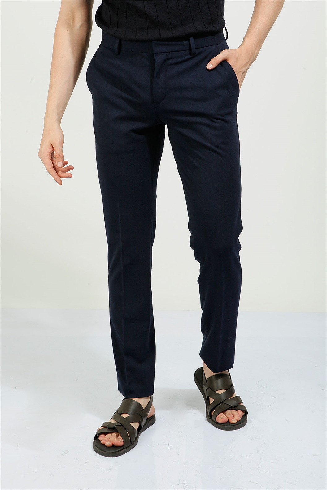 Lacivert Slim Fit Jogger Pantolon