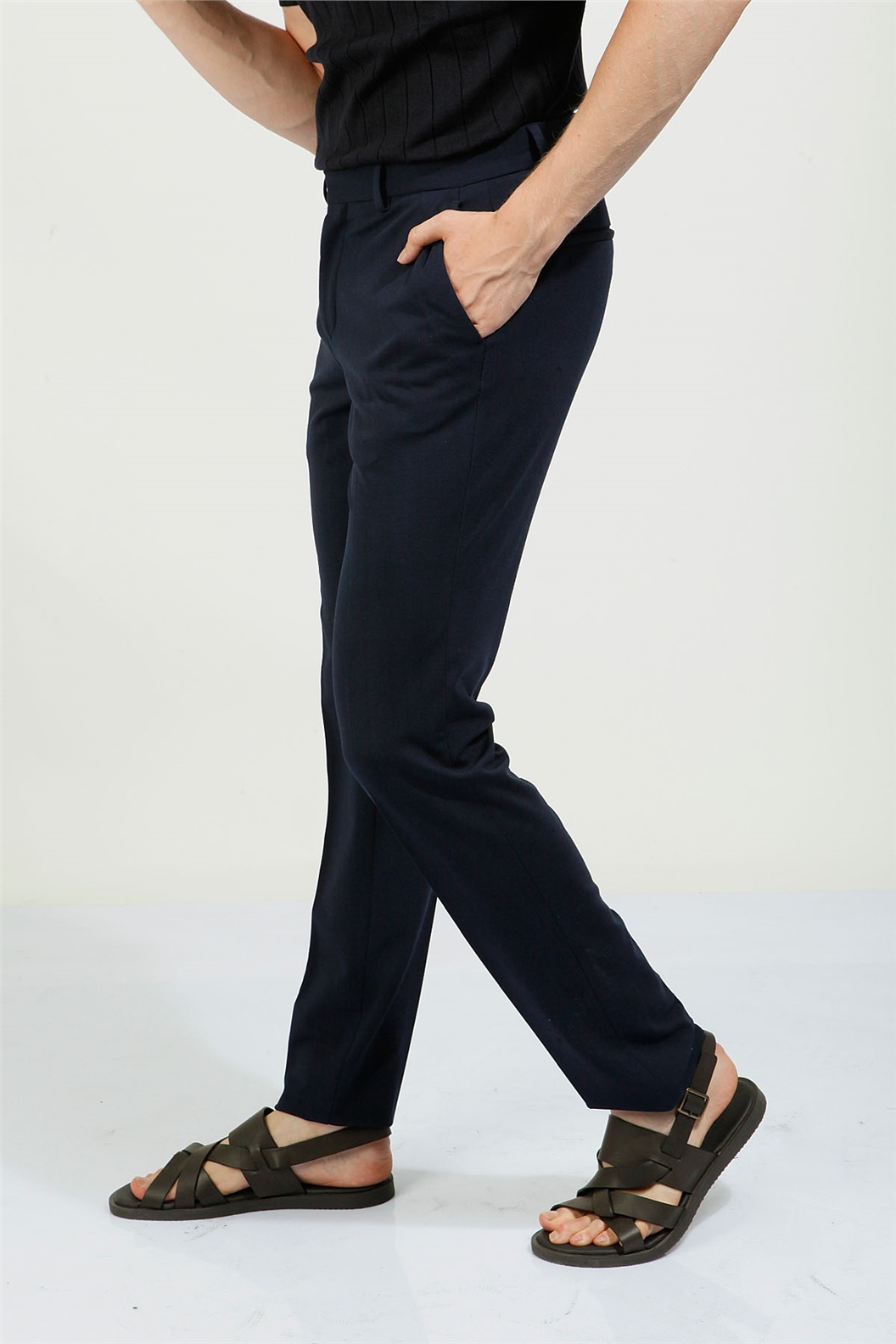 Lacivert Slim Fit Jogger Pantolon · 4