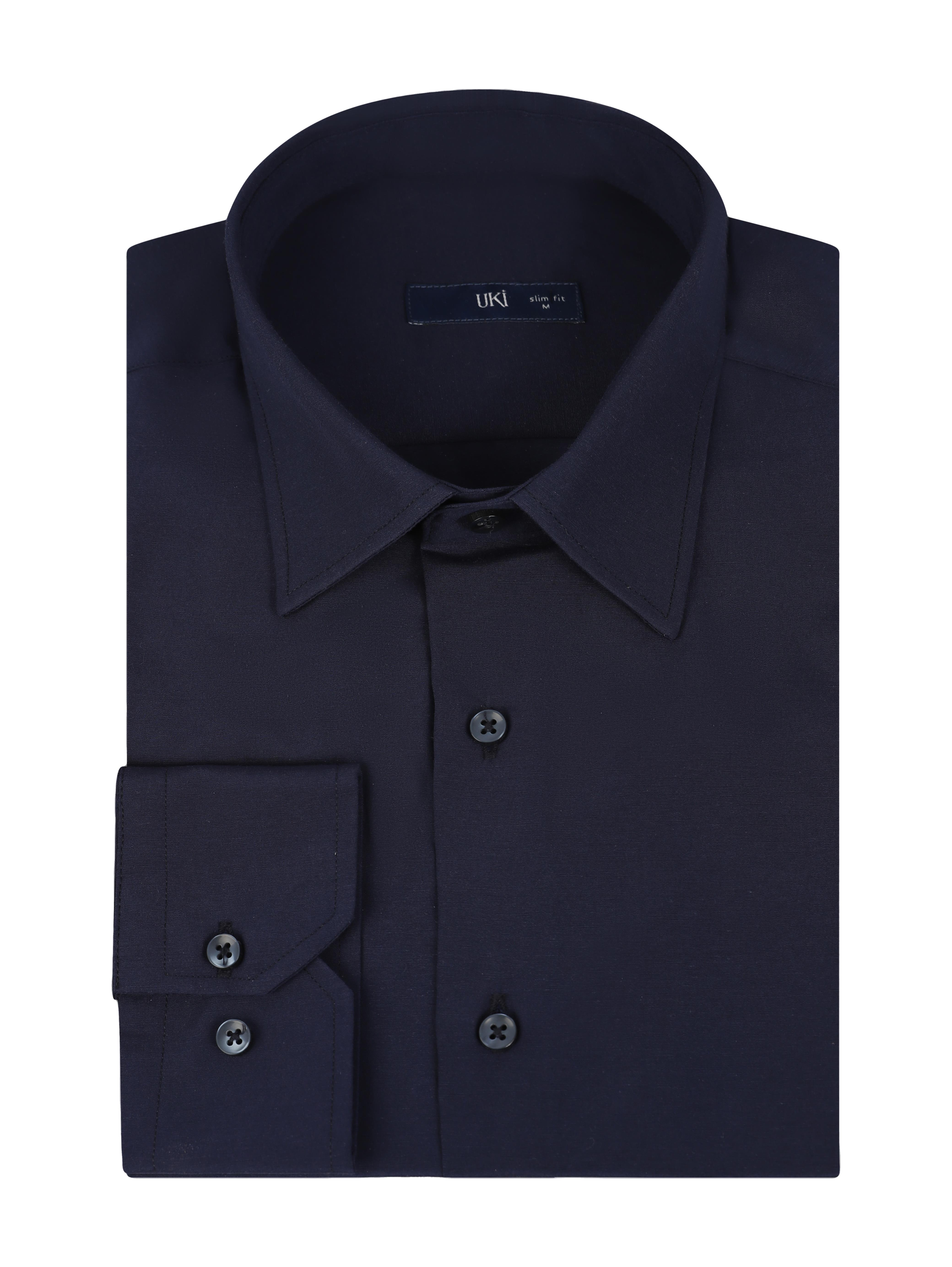 Lacivert Slim Fit Uzun Kol Gömlek
