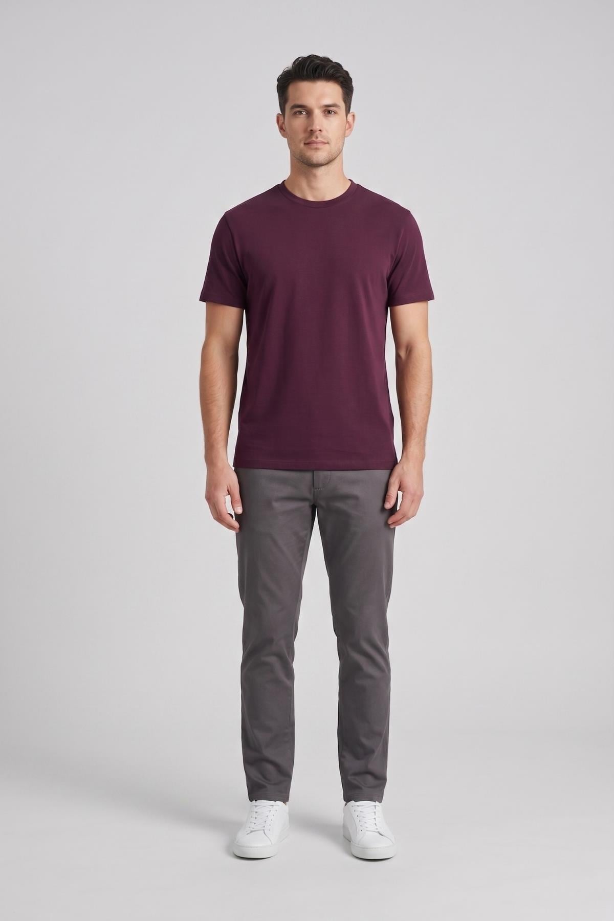 MÜRDÜM Comfort Fit Bisiklet Yaka Basic T-Shirt