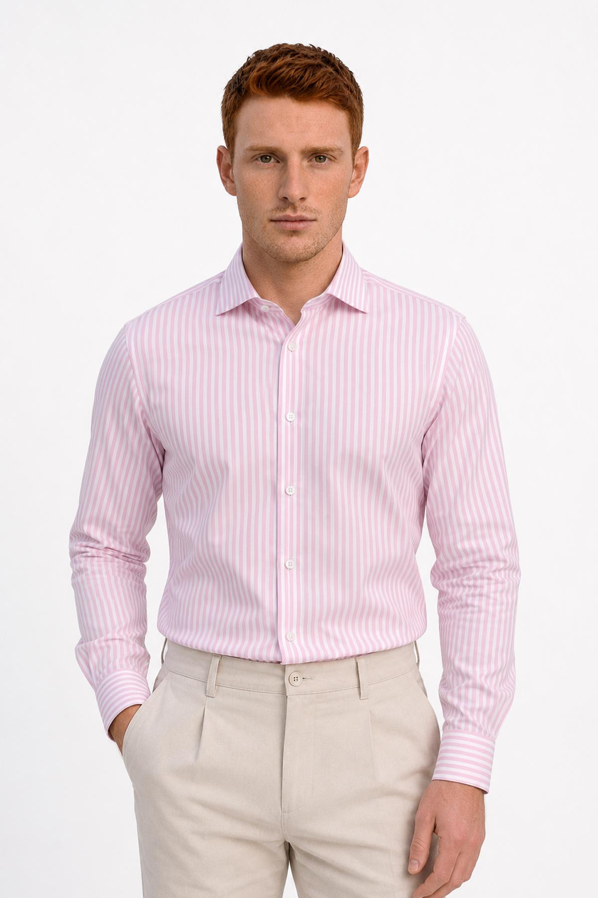 PEMBE Comfort Fit Uzun Kol Gömlek