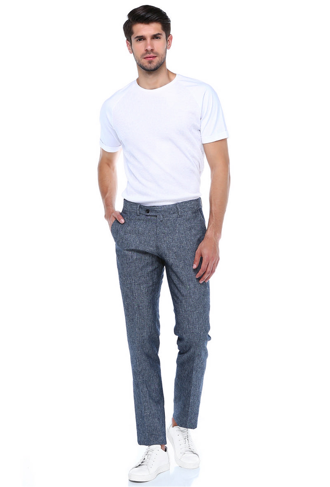 Siyah Keten Pantolon