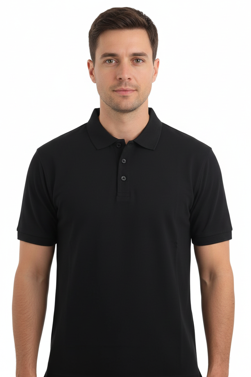 SİYAH Polo Yaka T-shırt