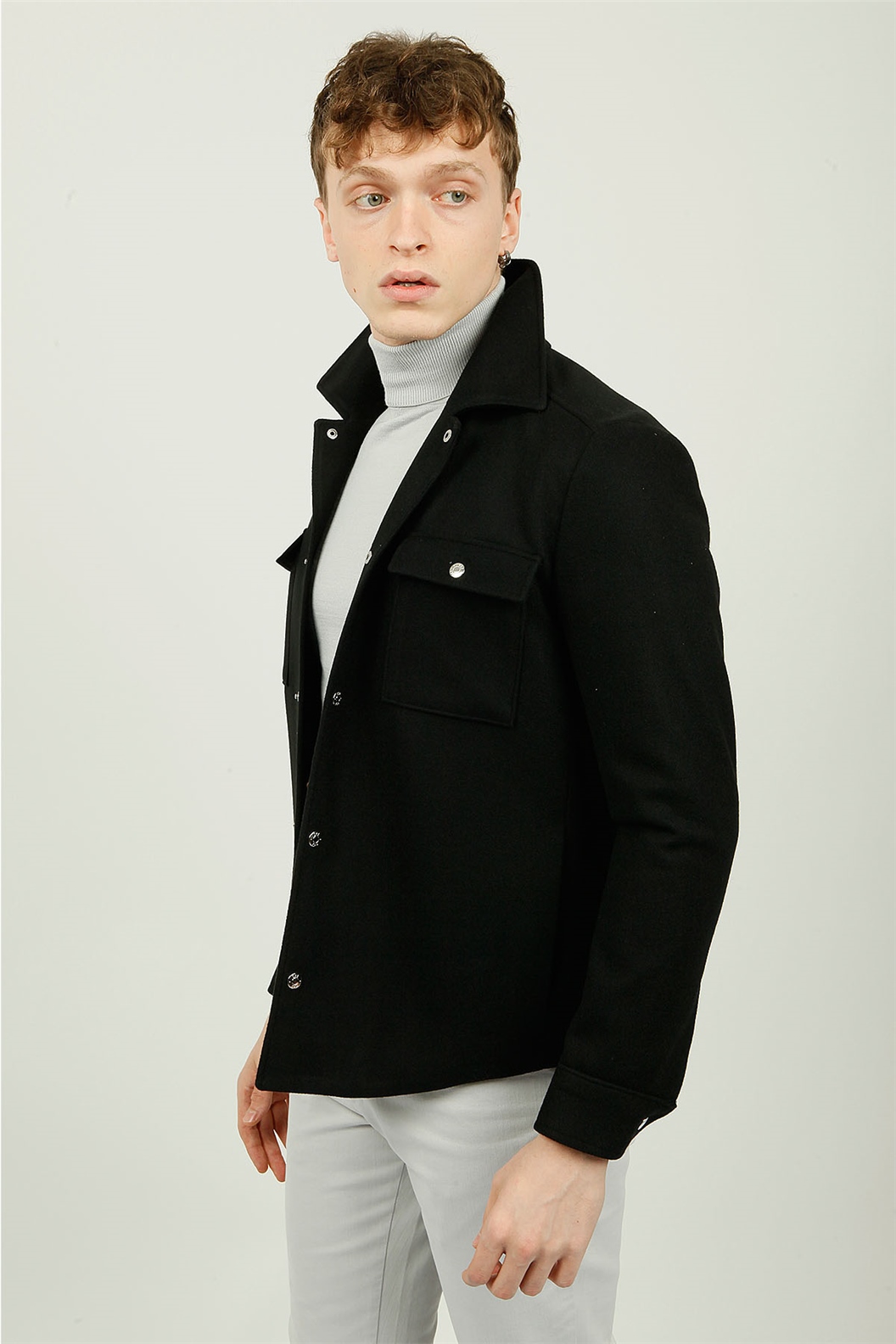 SİYAH Slim Fit Gömlek Ceket · 2
