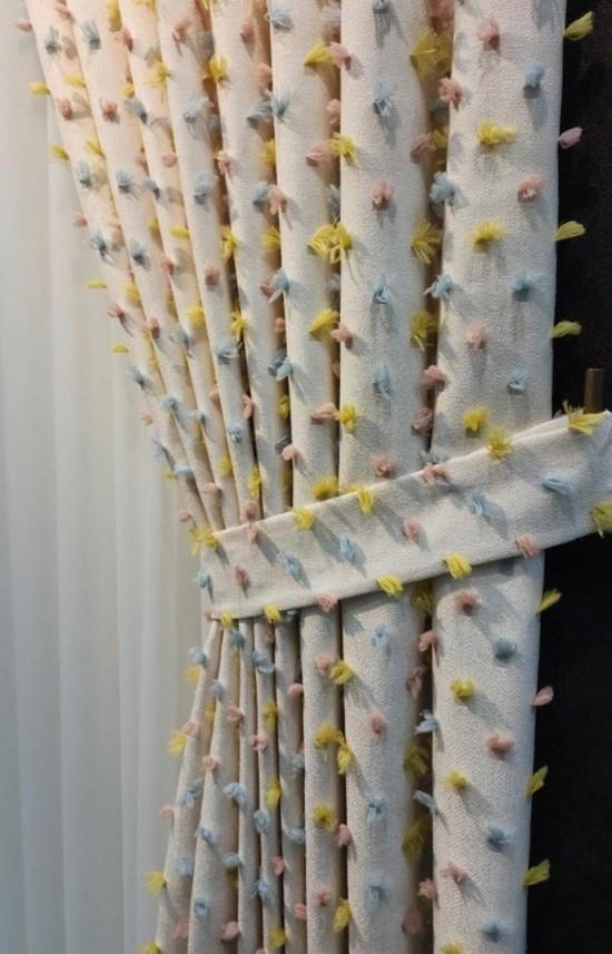 Ponponlu İthal Fon Perde