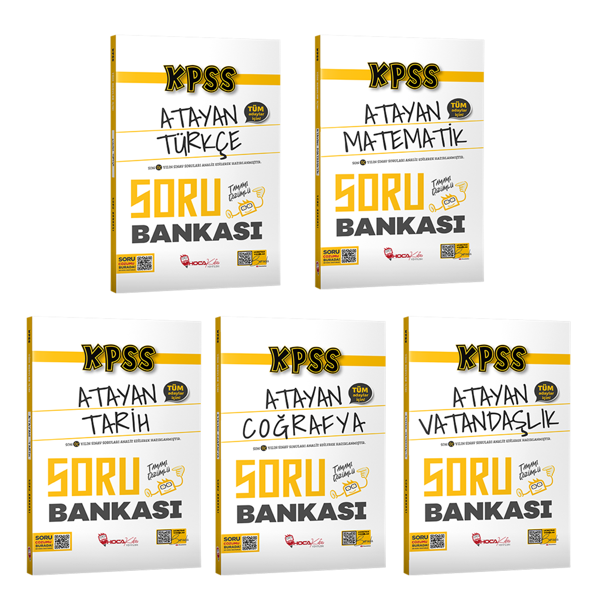 2026 KPSS GY GK Atayan  Türkçe-matematik-tarih-vatandaşlık-coğrafya Soru Bankası 5 Li Set