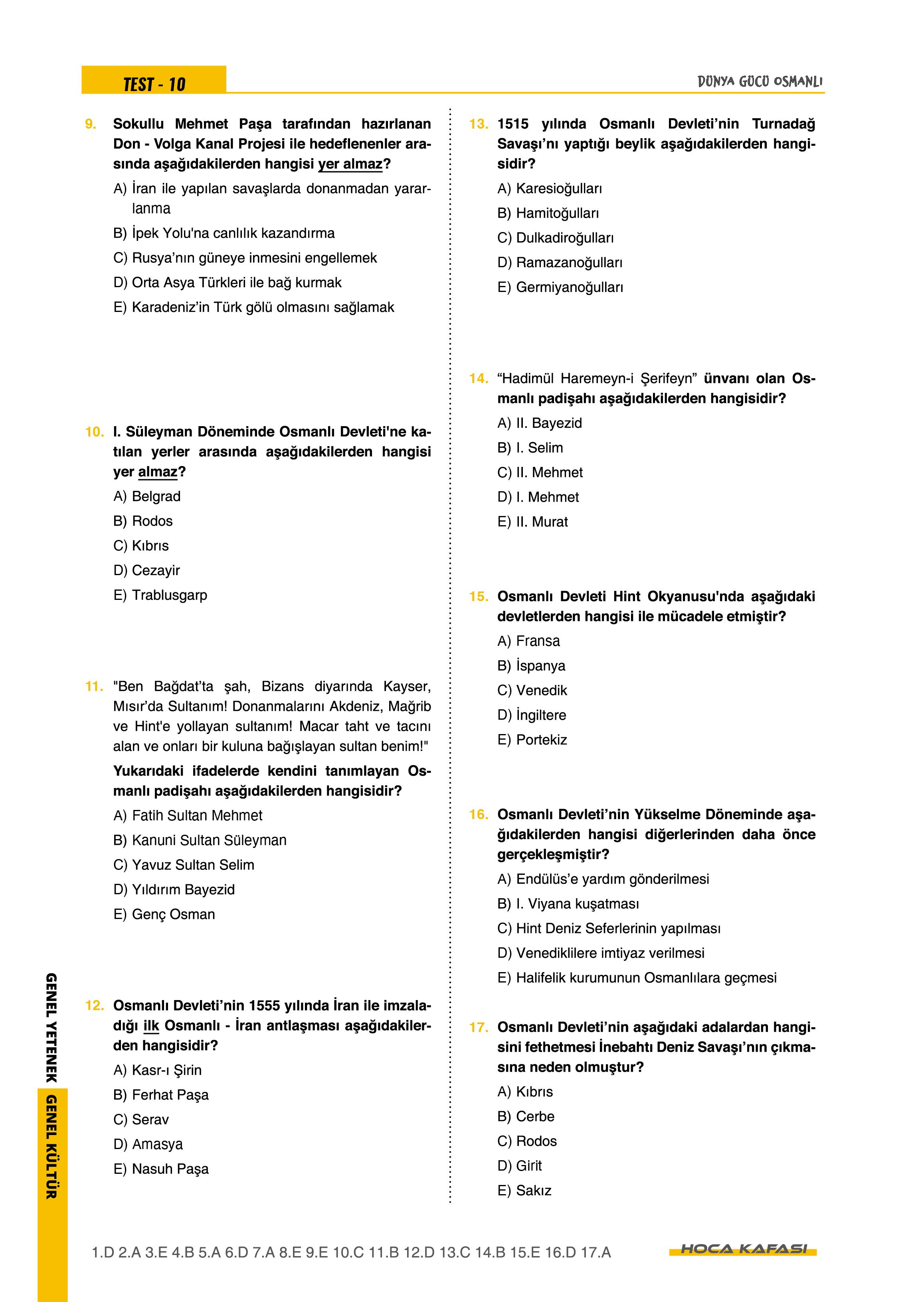 2026 KPSS GY-GK  Tarih Öğreten Yaprak Test