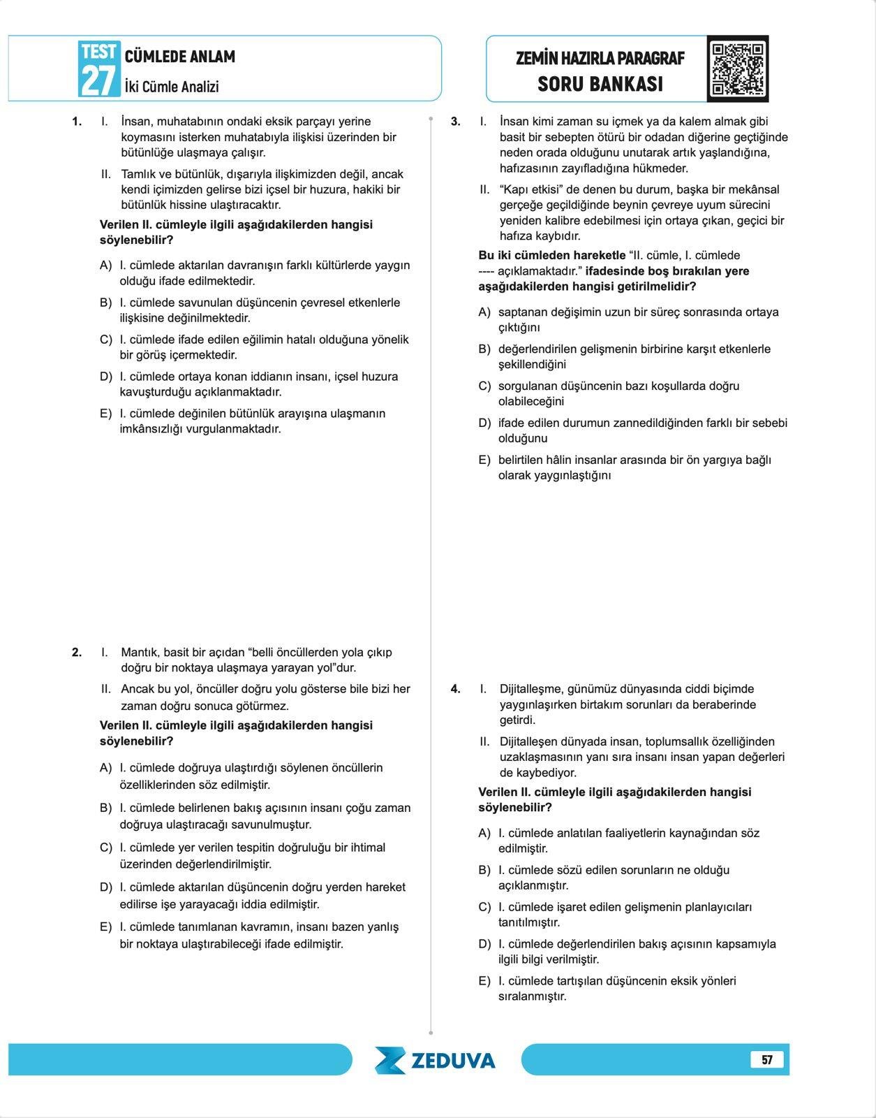 2026 KPSS Paragrafı Kafala -Türkçe Saati Zemin Hazırla Paragraf Soru Bankası 2 Li Set