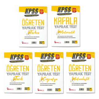 2026 KPSS GY-GK Türkçe-Matematik- Tarih- Coğrafya- Vatandaşlık Yaprak Test  5 Li Set