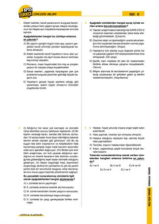 2026 KPSS GY-GK Türkçe Öğreten Yaprak Test 