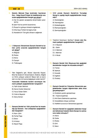 2026 KPSS GY-GK  Tarih Öğreten Yaprak Test