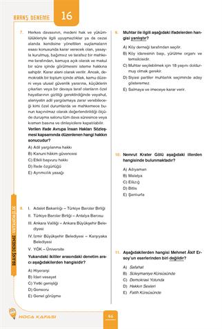 2026 KPSS Tarih 10 Lu- Coğrafya 15 Li- Vatandaşlık 21 Li Tamamı Çözümlü Branş Deneme 3 Lü SET