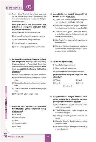 2026 KPSS Türkçe 21 Li- Matematik 15 Li- Coğrafya 15 Li-Tarih 10 Lu-Vatandaşlık 21 Li Tamamı Çözümlü Branş Deneme 5 Lİ SET