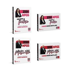 2026 KPSS Türkçe Soru Bankası-Türkçe Video Notlar-Matematik Soru Bankası-Matematik Video Ders Notları 4 Lü Set