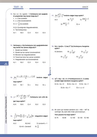 2026 MEB-AGS ÖABT Atayan Lise Matematik Öğretmenliği Tamamı Çözümlü Soru Bankası 