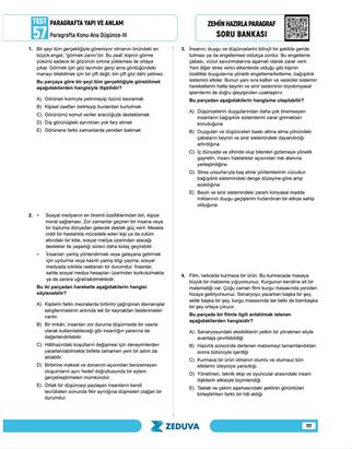 2026 Türkçe Saati– Zemin Hazırla Paragraf – Anlam Bilgisi Soru Bankası 