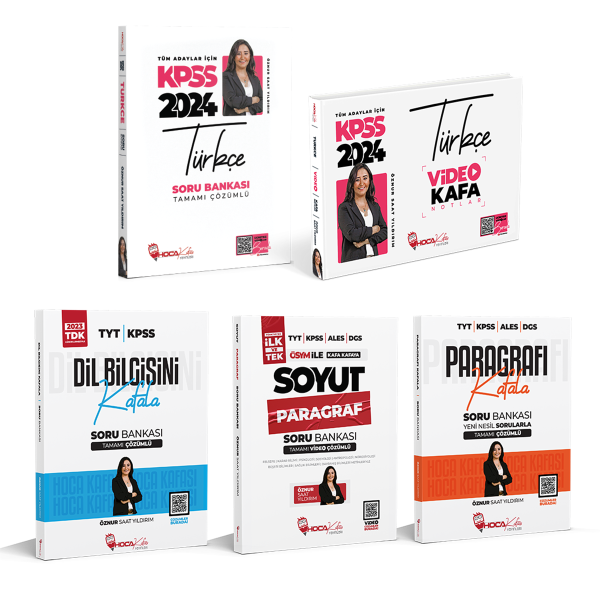 2024 KPSS TÜRKÇE 5'li SET  SORU BANKASI + VİDEO NOTLAR + PARAGRAFI KAFALA + SOYUT + DİL BİLGİSİNİ KAFALA  - TYT AYT
