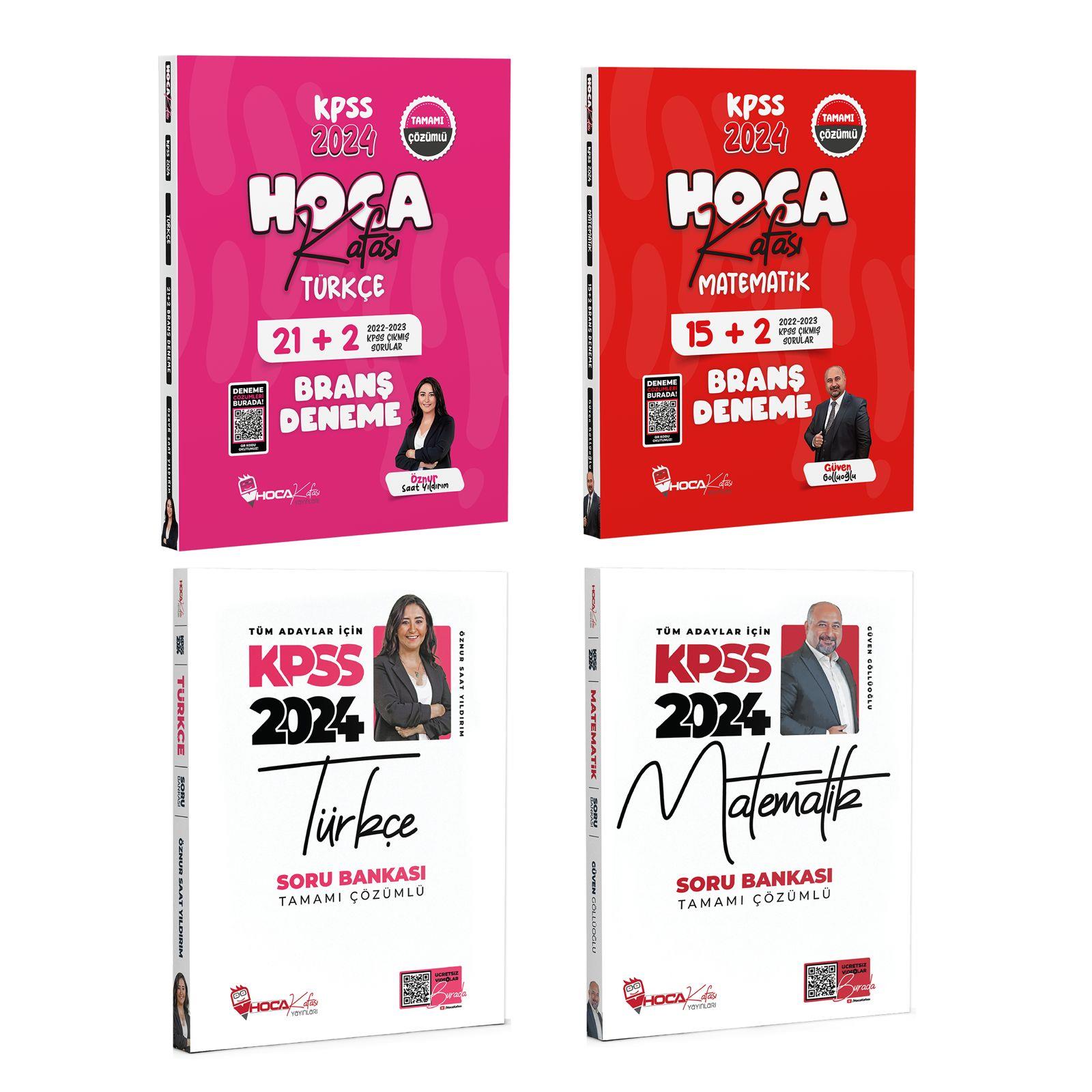 2024 KPSS Türkçe-Matematik-Soru Bankası-Branş Deneme 4 Lü Set