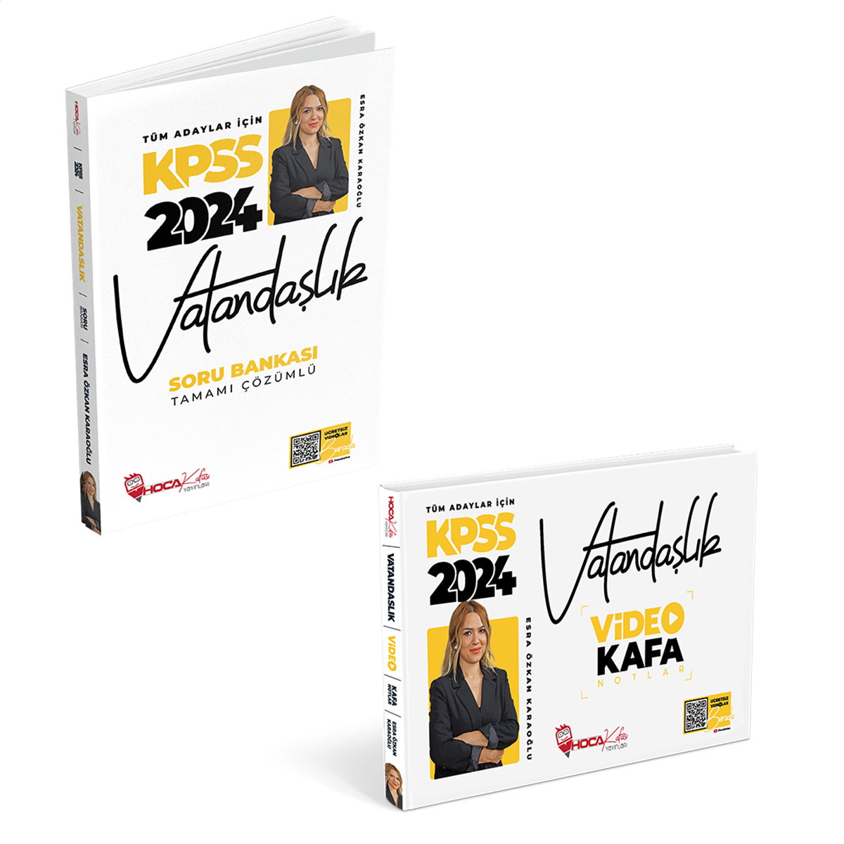 2024 KPSS  Vatandaşlık Soru Bankası Tamamı Çözümlü-Vatandaşlık Video Ders Notları 2 li Set
