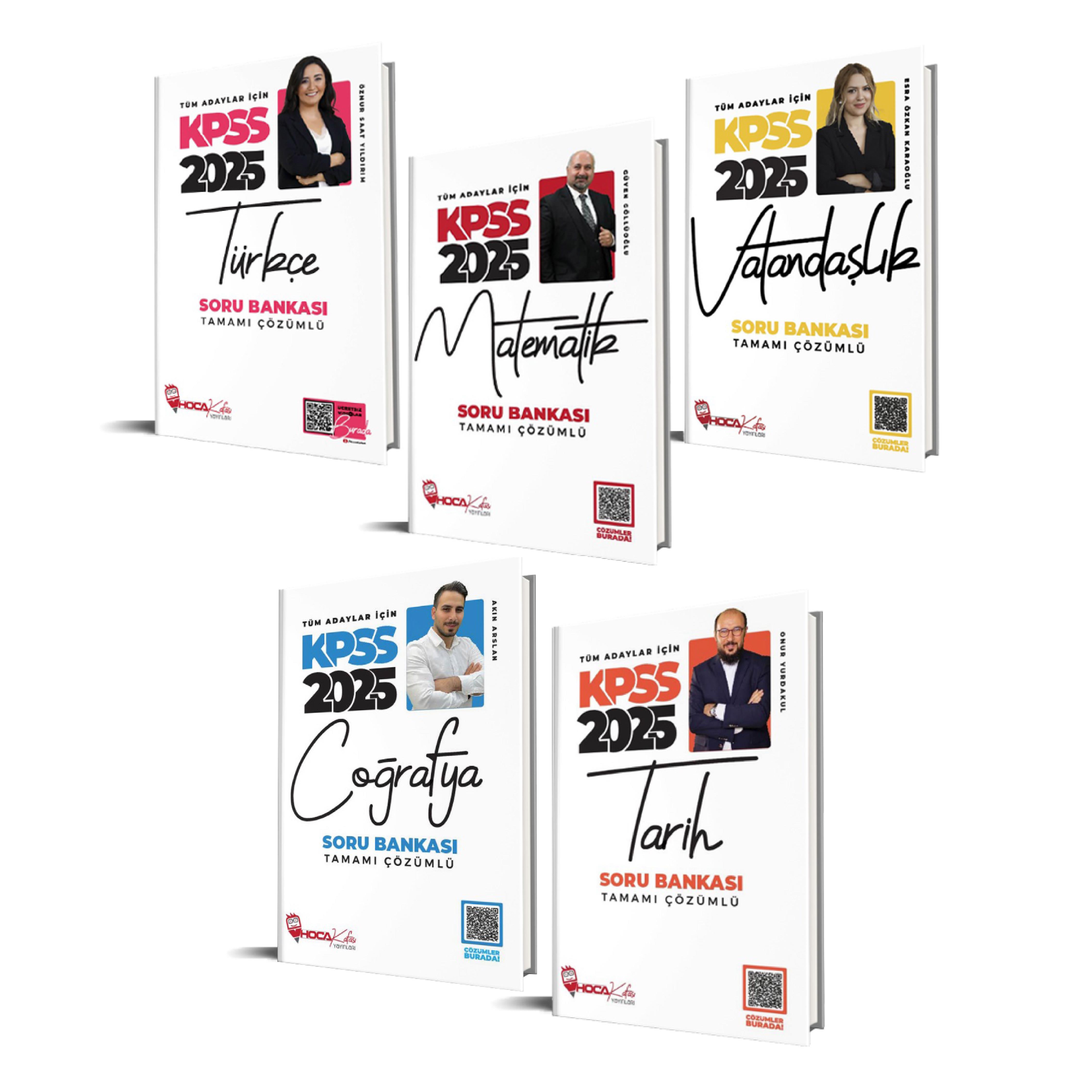 2025 KPSS GY-GK Türkçe-Matematik-Vatandaşlık-Tarih (Onur)- Coğrafya(Akın)Soru Bankası 5 Li Set