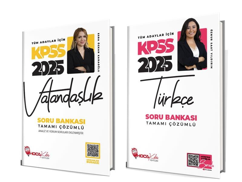 2025 KPSS Türkçe Soru Bankası-Vatandaşlık Soru Bankası Tamamı Çözümlü  2 Li set