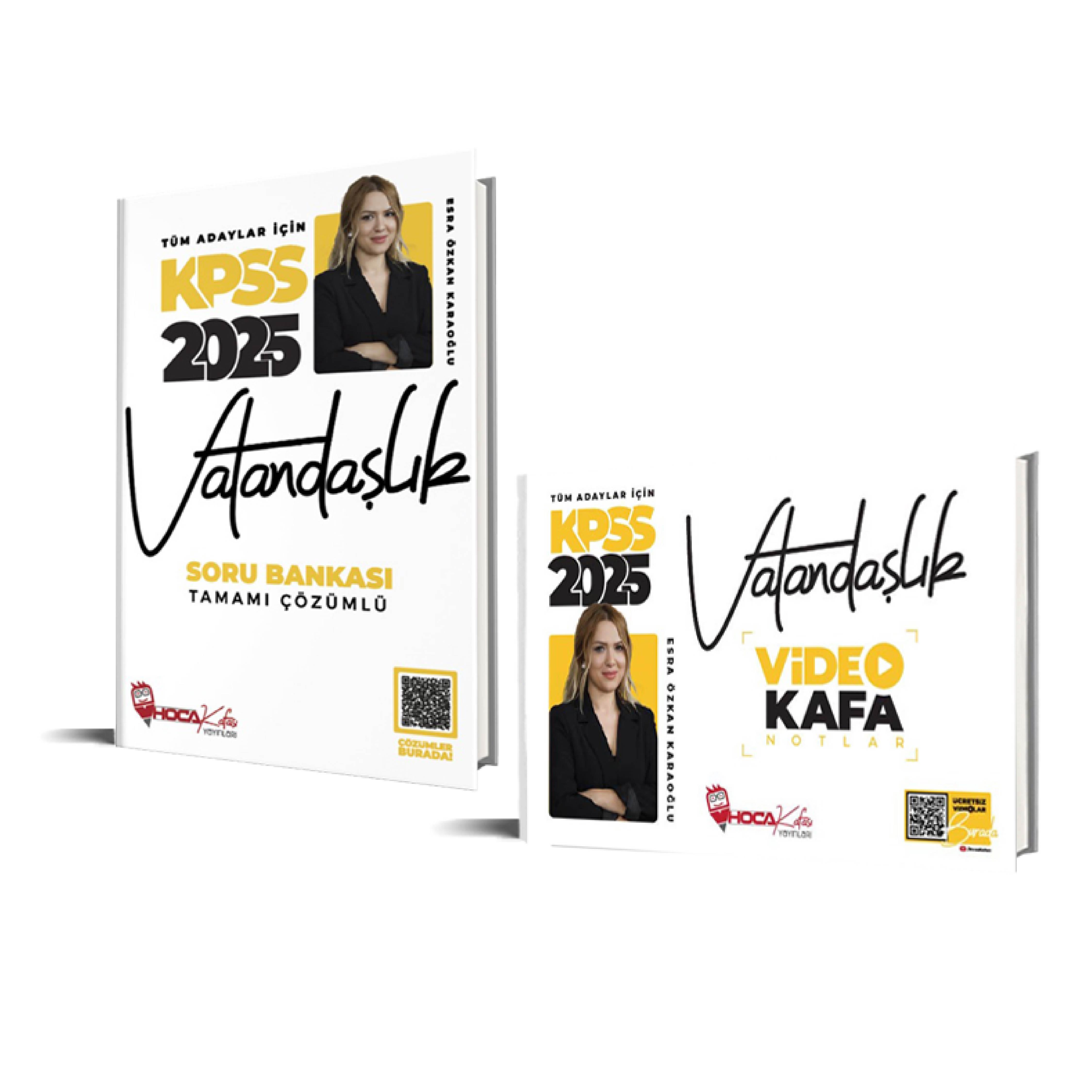 2025 KPSS  Vatandaşlık Soru Bankası QR KOD Çözümlü-Vatandaşlık Video Ders Notları 2 li Set
