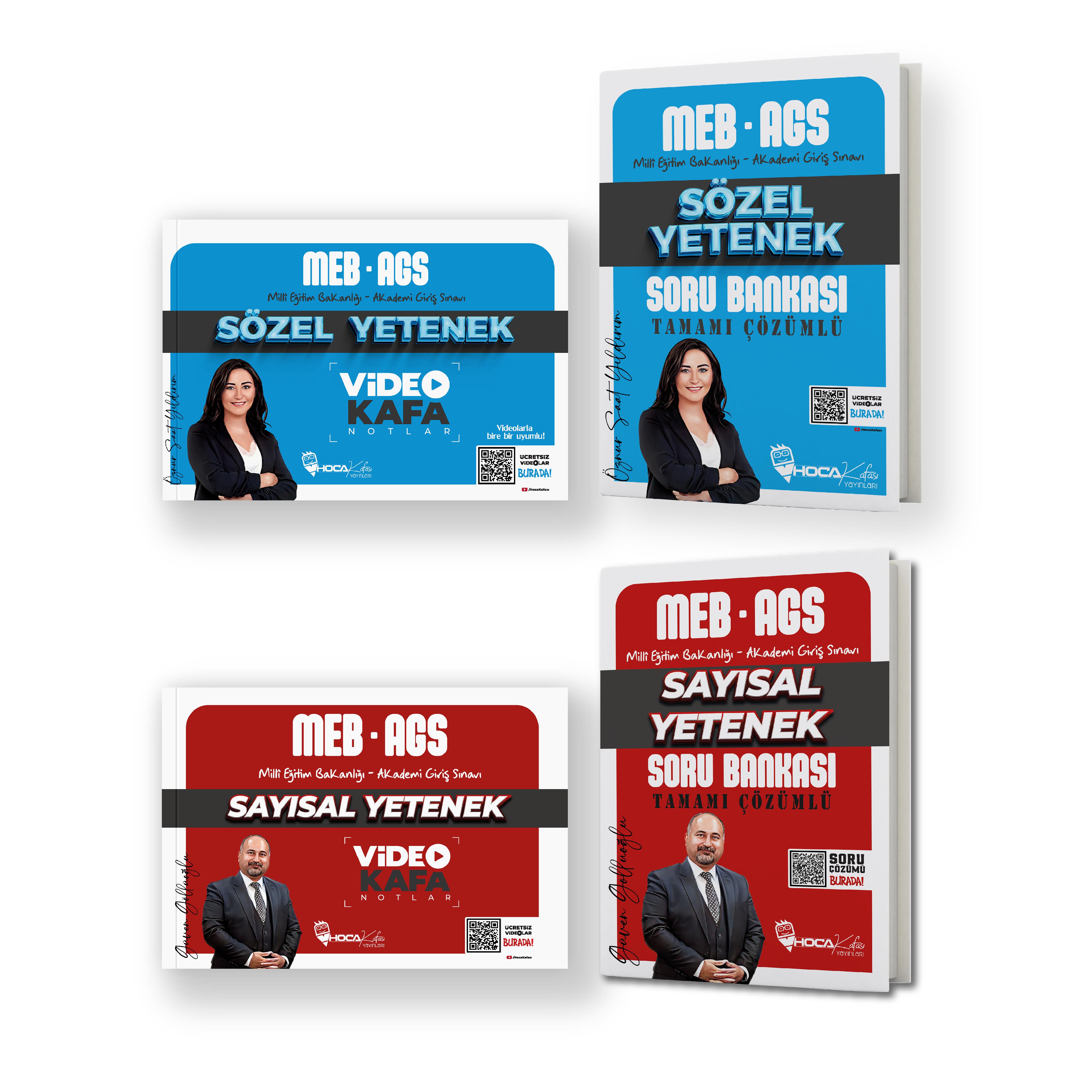 2025 MEB-AGS Sözel Yetenek Soru Bankası- Video Kafa Notlar-AGS Sayısal Yetenek Soru Bankası- Video Kafa Notlar 4 Lü Set