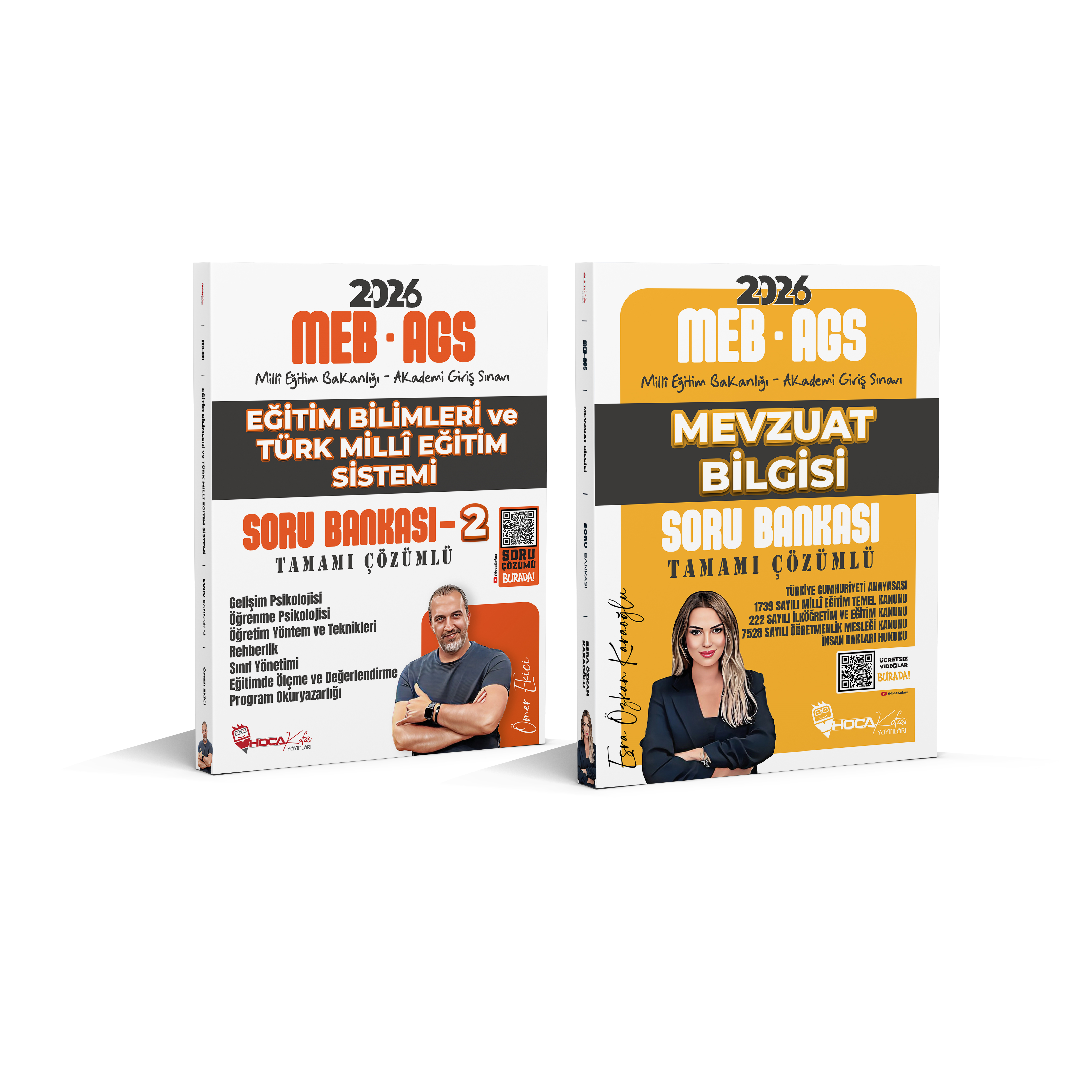 2026 MEB – AGS  Eğitim Bilimleri Soru Bankası– 2 ( ÖMER EKİCİ ) + Mevzuat  Bilgisi (ESRA ÖZKAN KARAOĞLU) Soru 2 Lİ Set