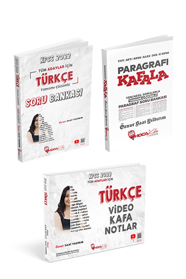 Öznur Saat Yıldırım Türkçe 3'lü Set Lider Profesör Plus Hediye Hoca Kafası Yayınları KPSS 2022 