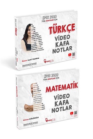2022 kpss hoca kafası yayınları türkçe matematik video kafa notları 2 li set