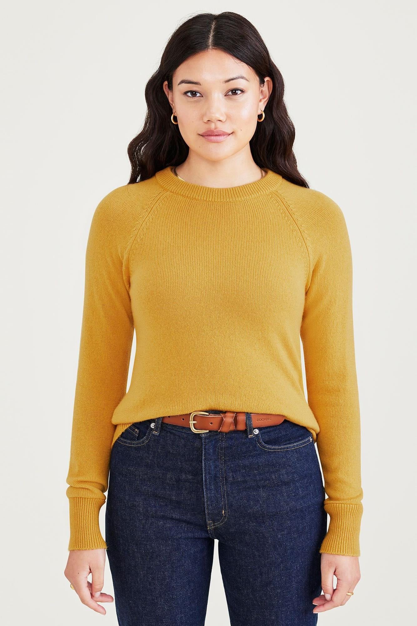 Yuvarlak Yaka Kazak Yellow