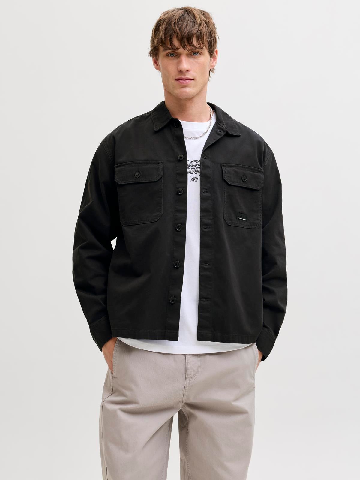 JCOBEN CLASSIC FUSION BADGE OVERSHIRT Black