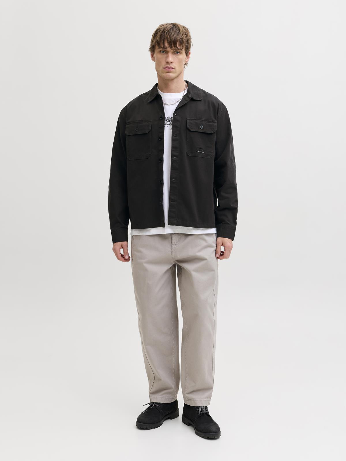 JCOBEN CLASSIC FUSION BADGE OVERSHIRT Black