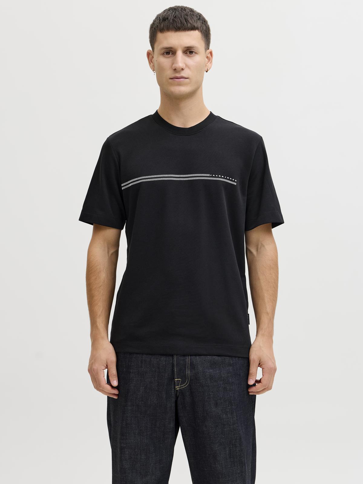 JCOFUSION CHEST BRAND TEE SS CREW NOOS Black