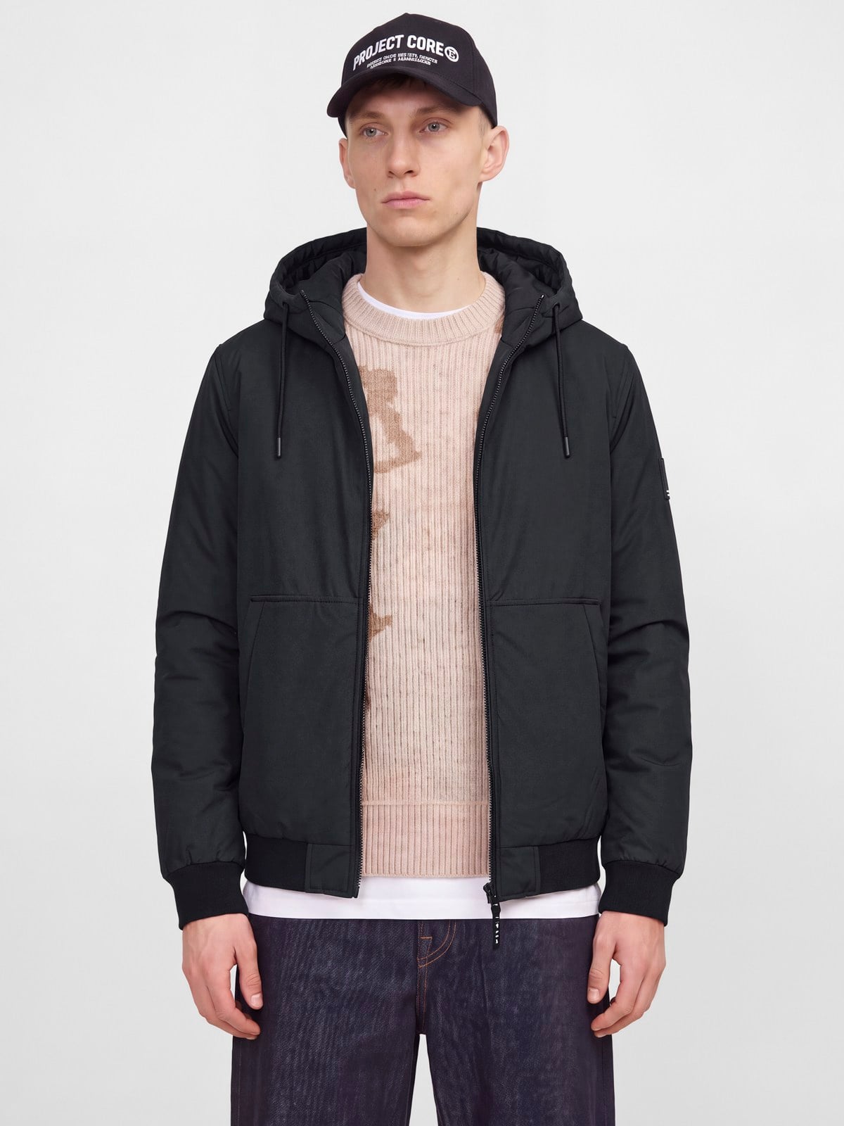 JCOFUSION PU BOMBER JACKET SN Black